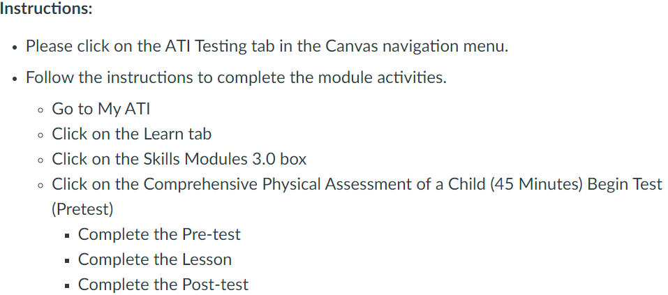 NUR105 M1.7: ATI Skills Modules