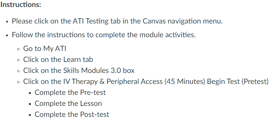 NUR105 M1.9: ATI Skills Modules