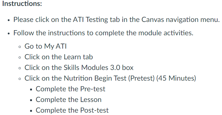 NUR105 M2.7: ATI Skills Modules