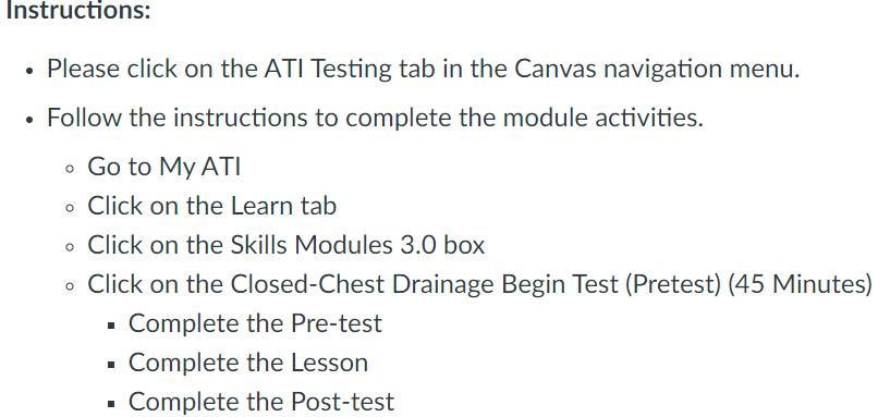 NUR105 M3.4: ATI Skills Modules