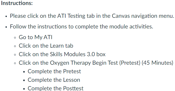 NUR105 M3.5: ATI Skills Modules