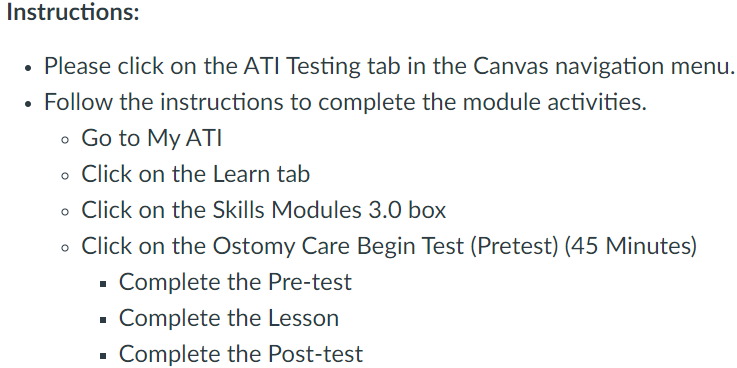 NUR105 M6.9: ATI Skills Modules