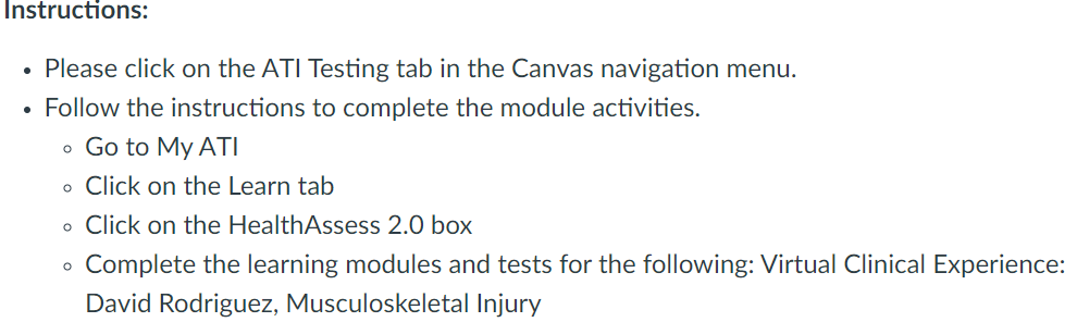 NUR105 M8.4: ATI HealthAssess